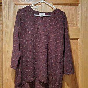 LOFT Purple V-Neck Blouse Size Small